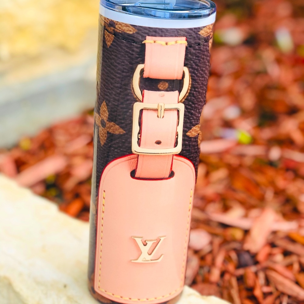 New Purse W/ Faux Luggage Tag Tumbler